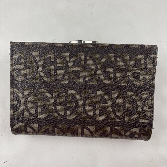 Giani Bernini Leather Framed Wallet Card Slots Snap Closure Coin Pocket Brown - Picture 2 of 10